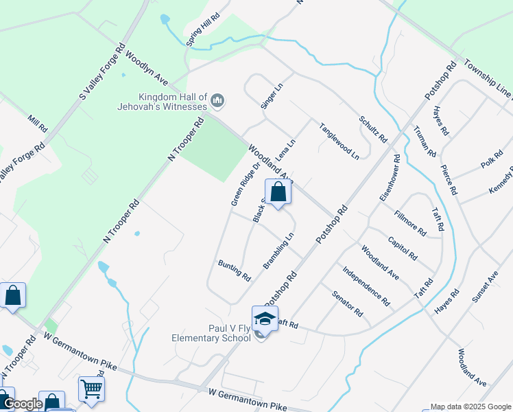 map of restaurants, bars, coffee shops, grocery stores, and more near 3025 Black Swift Road in Eagleville