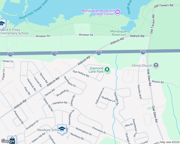 map of restaurants, bars, coffee shops, grocery stores, and more near in Howell Township
