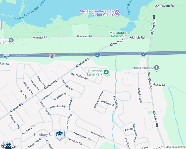 map of restaurants, bars, coffee shops, grocery stores, and more near 22 Diamond Lane in Howell
