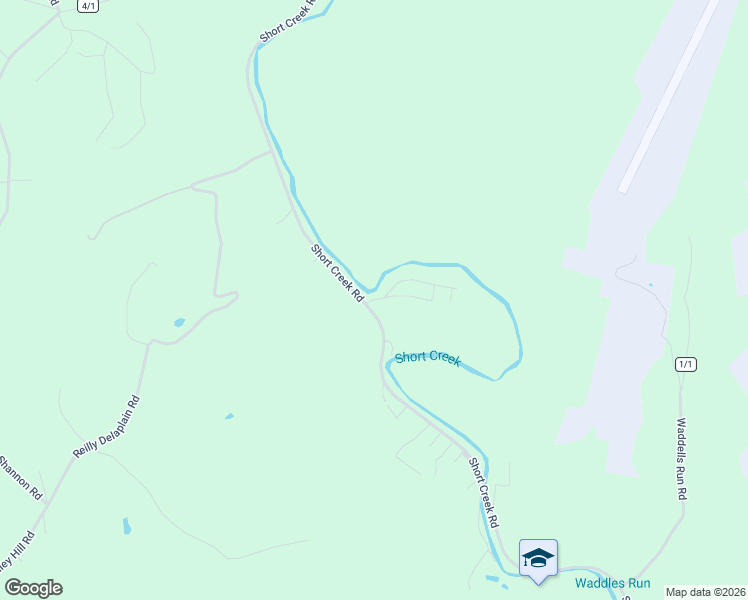map of restaurants, bars, coffee shops, grocery stores, and more near 1558 Short Creek Road in Wheeling
