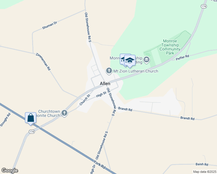 map of restaurants, bars, coffee shops, grocery stores, and more near 339 Old Stonehouse Road South in Boiling Springs