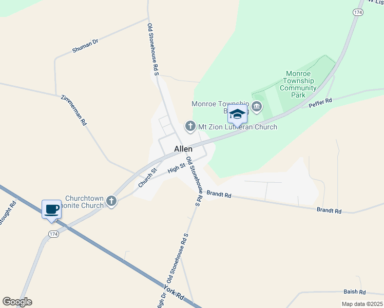 map of restaurants, bars, coffee shops, grocery stores, and more near 339 Old Stonehouse Road South in Boiling Springs
