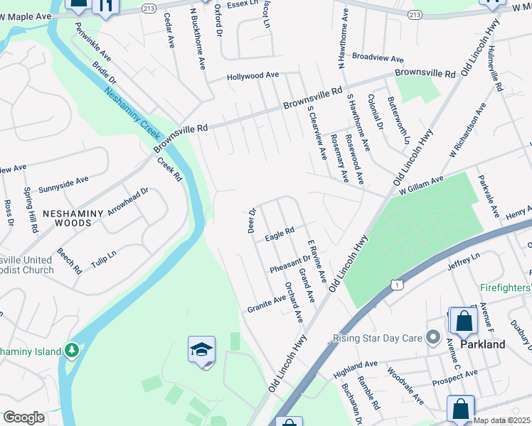 map of restaurants, bars, coffee shops, grocery stores, and more near 328 Orchard Avenue in Langhorne