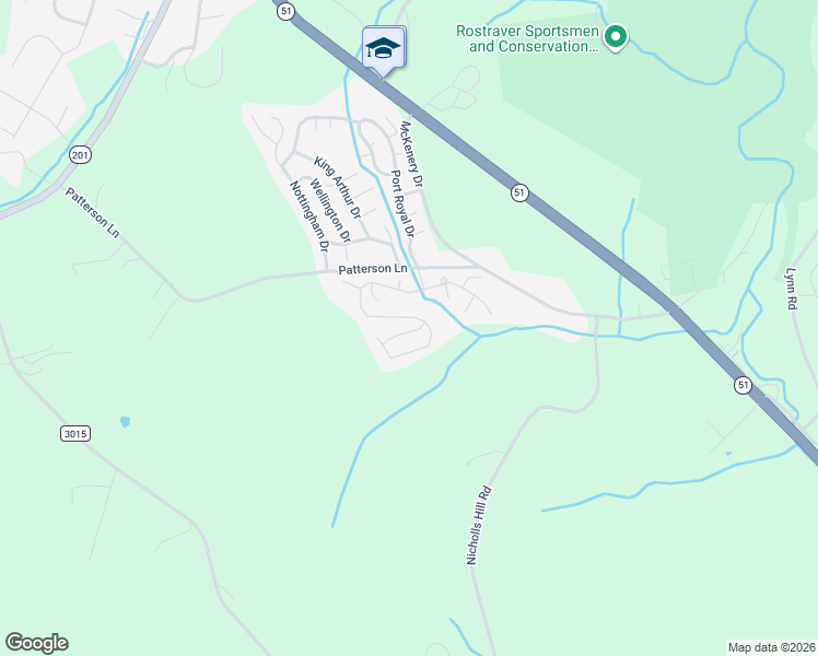 map of restaurants, bars, coffee shops, grocery stores, and more near 3 Edinborough Drive in Belle Vernon