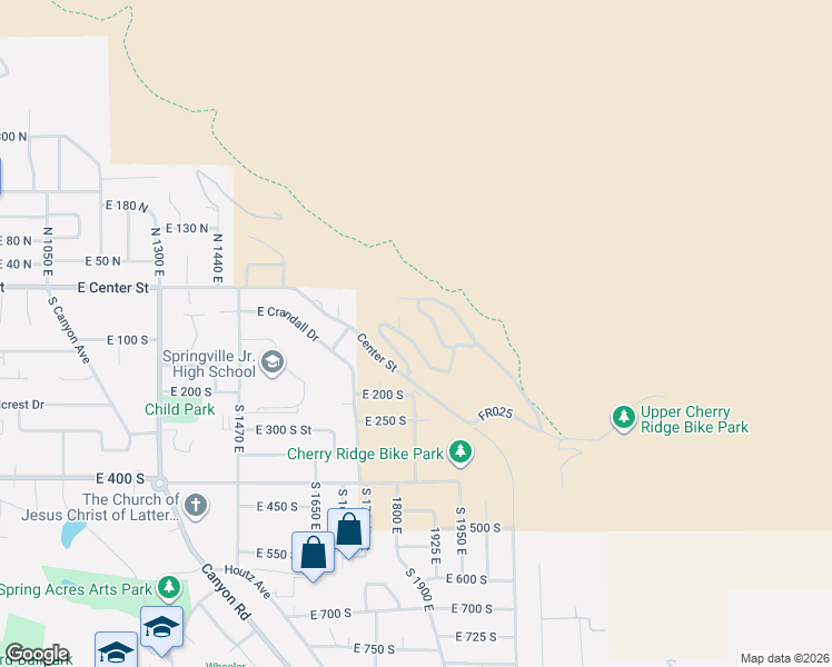 map of restaurants, bars, coffee shops, grocery stores, and more near 1783 Spring Oaks Drive in Springville