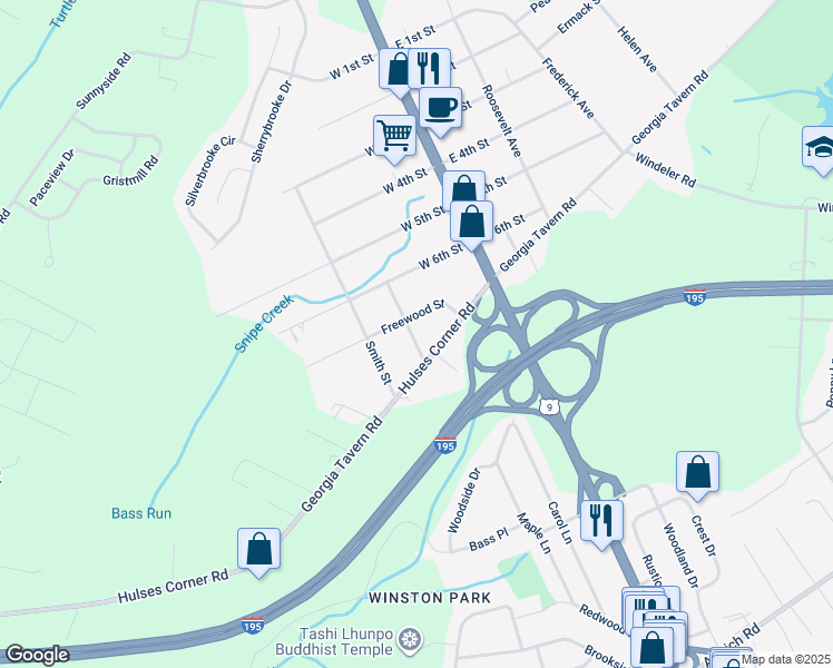 map of restaurants, bars, coffee shops, grocery stores, and more near 12 Therese Avenue in Howell Township