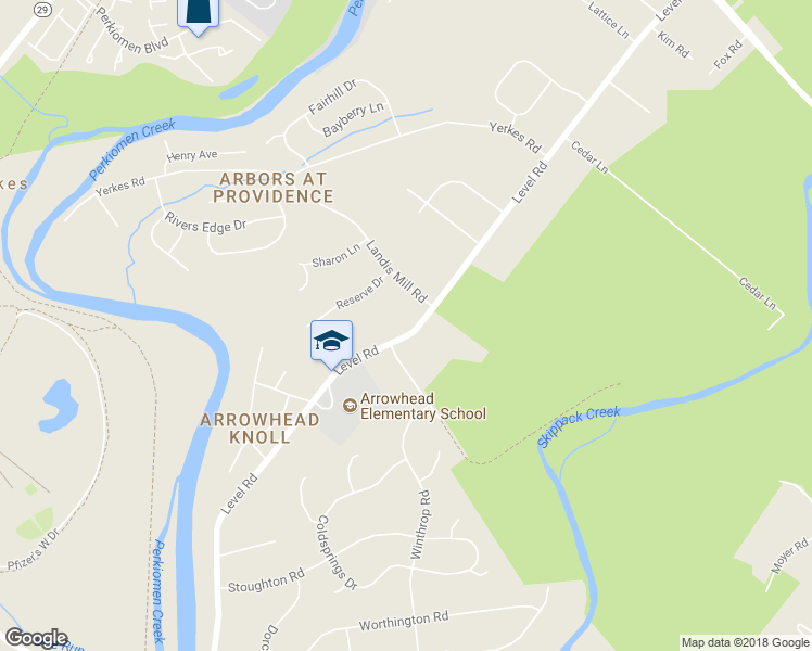 map of restaurants, bars, coffee shops, grocery stores, and more near 153 Level Road in Collegeville