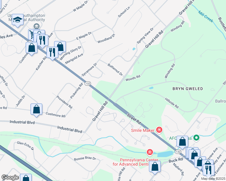 map of restaurants, bars, coffee shops, grocery stores, and more near 742 Gravel Hill Road in Southampton
