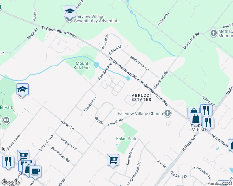 map of restaurants, bars, coffee shops, grocery stores, and more near 42 Hampton Court in Eagleville