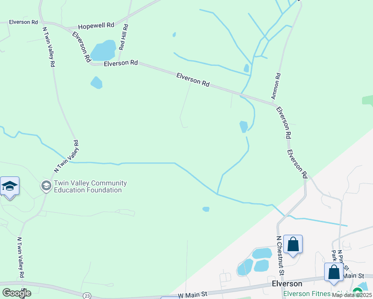 map of restaurants, bars, coffee shops, grocery stores, and more near 1488 Elverson Road in Elverson