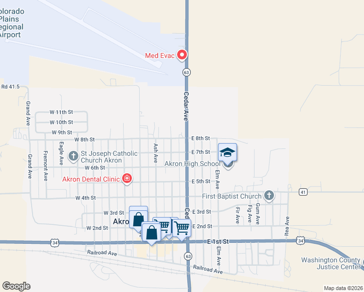 map of restaurants, bars, coffee shops, grocery stores, and more near 721 Cedar Avenue in Akron