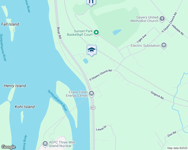 map of restaurants, bars, coffee shops, grocery stores, and more near 2341 South Geyers Church Road in Middletown