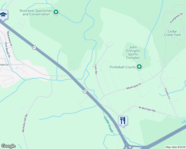 map of restaurants, bars, coffee shops, grocery stores, and more near 359 Lynn Road in Belle Vernon