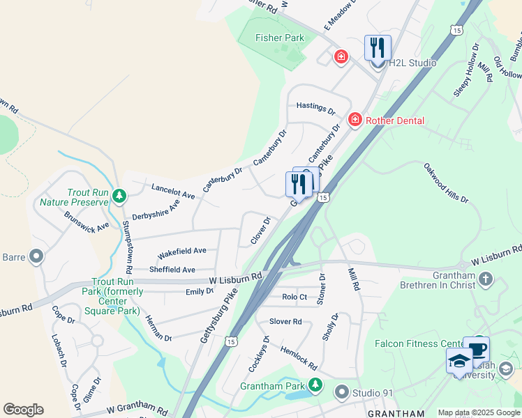 map of restaurants, bars, coffee shops, grocery stores, and more near 872 Hawthorne Avenue in Mechanicsburg
