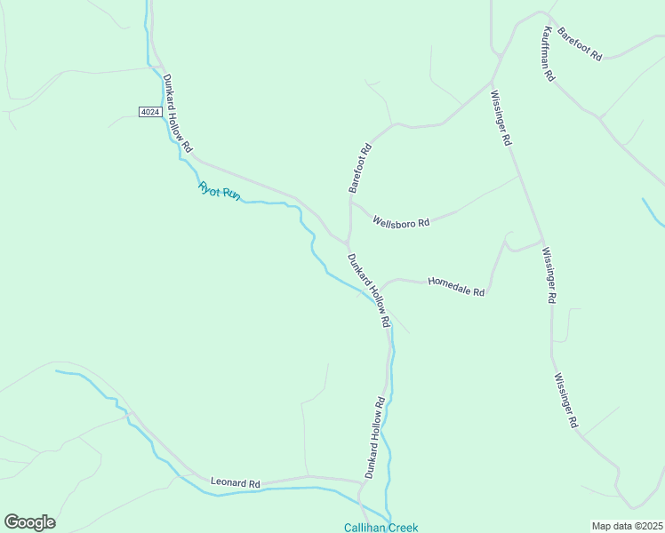 map of restaurants, bars, coffee shops, grocery stores, and more near 1409 Dunkard Hollow Road in Pleasantville