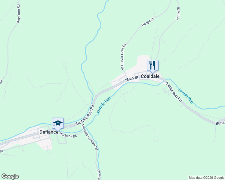 map of restaurants, bars, coffee shops, grocery stores, and more near 1192 Main Street in Six Mile Run