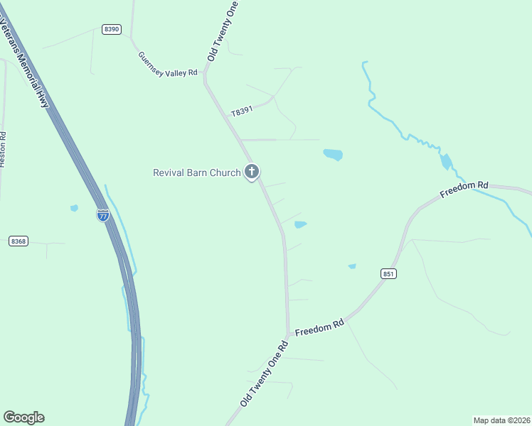 map of restaurants, bars, coffee shops, grocery stores, and more near 73280 Old Twenty One Road in Kimbolton