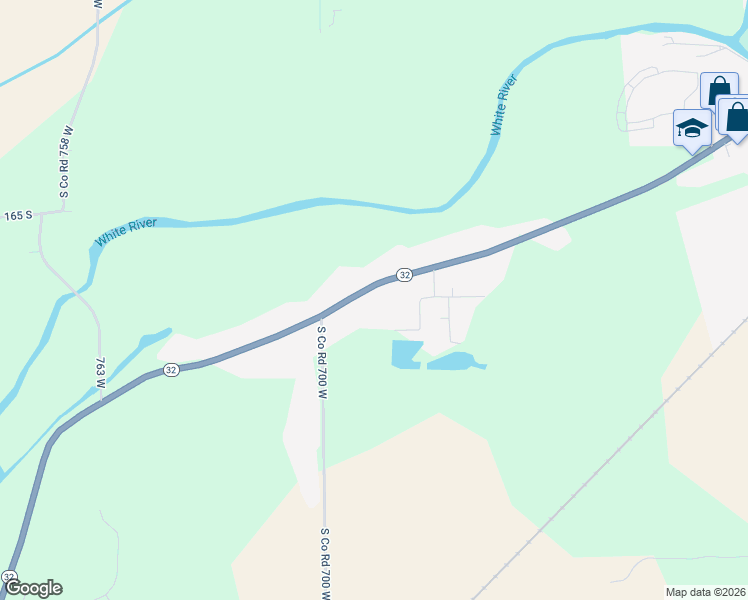 map of restaurants, bars, coffee shops, grocery stores, and more near 11101 Indiana 32 in Yorktown