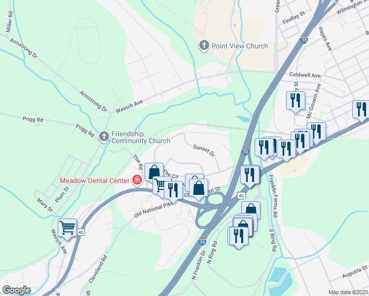 map of restaurants, bars, coffee shops, grocery stores, and more near 1863 Virginia Via in Washington