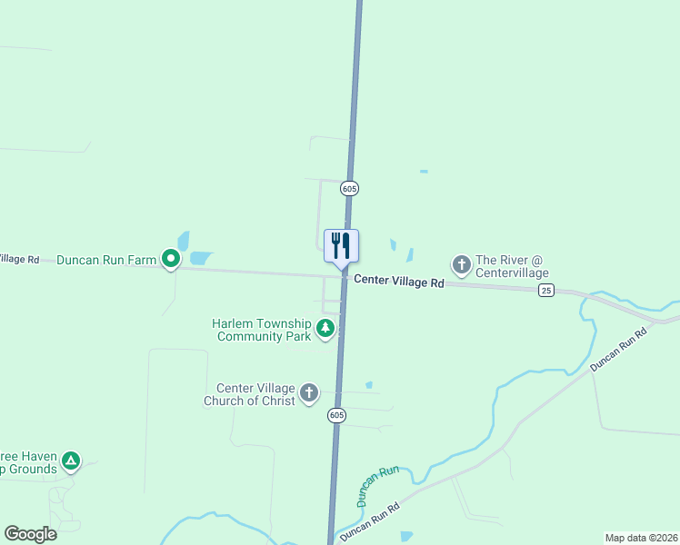 map of restaurants, bars, coffee shops, grocery stores, and more near 13342 Center Village Road in Galena