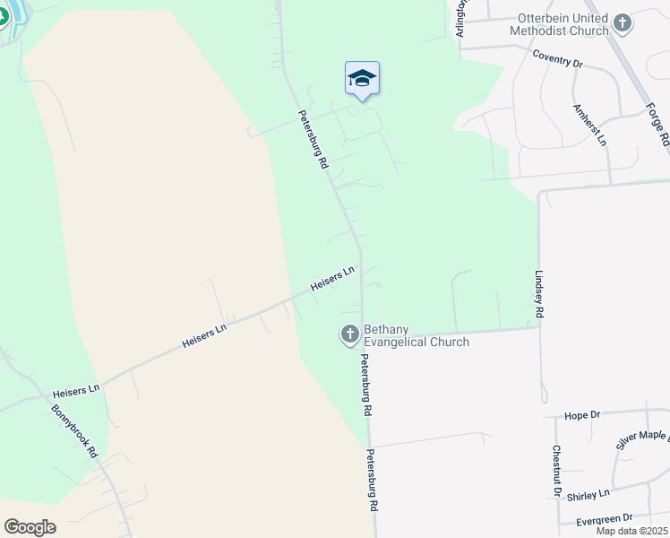 map of restaurants, bars, coffee shops, grocery stores, and more near 416 Heisers Lane in Carlisle