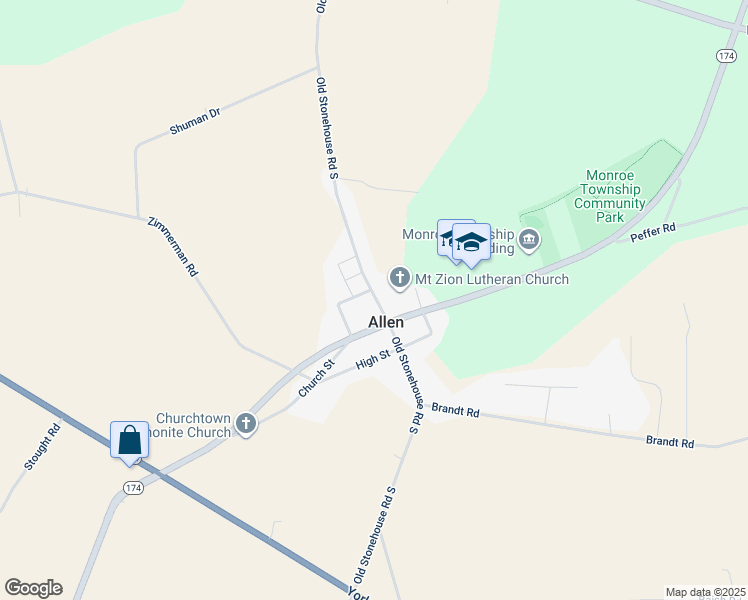 map of restaurants, bars, coffee shops, grocery stores, and more near 324 Old Stonehouse Road South in Boiling Springs