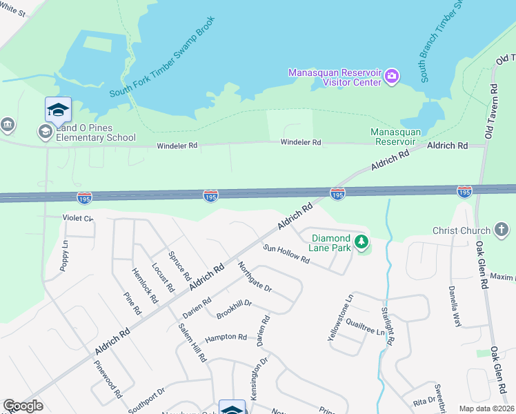 map of restaurants, bars, coffee shops, grocery stores, and more near 254 Aldrich Road in Howell Township