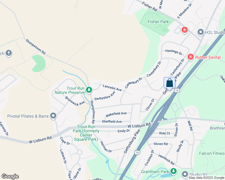 map of restaurants, bars, coffee shops, grocery stores, and more near 900 Derbyshire Avenue in Mechanicsburg