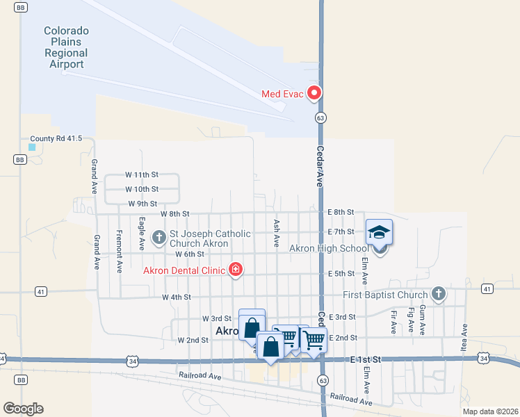 map of restaurants, bars, coffee shops, grocery stores, and more near 840 Main Avenue in Akron