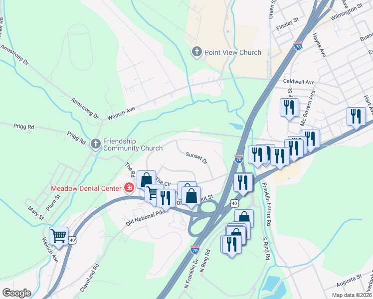 map of restaurants, bars, coffee shops, grocery stores, and more near 2282 The Circle in Washington