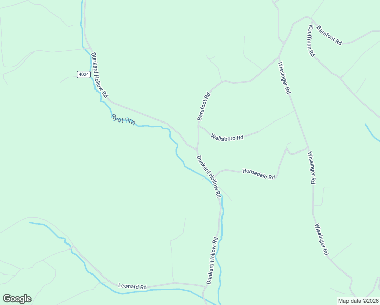 map of restaurants, bars, coffee shops, grocery stores, and more near 1409 Dunkard Hollow Road in Pleasantville