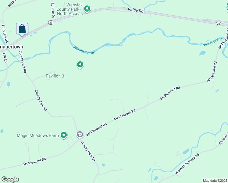 map of restaurants, bars, coffee shops, grocery stores, and more near 41 Warwick Circle in Pottstown