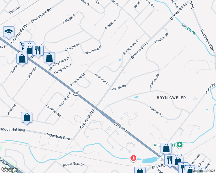 map of restaurants, bars, coffee shops, grocery stores, and more near 1392 Butternut Drive in Southampton