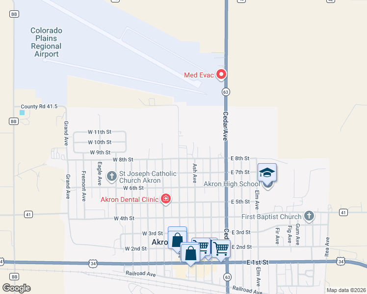 map of restaurants, bars, coffee shops, grocery stores, and more near 840 Main Avenue in Akron