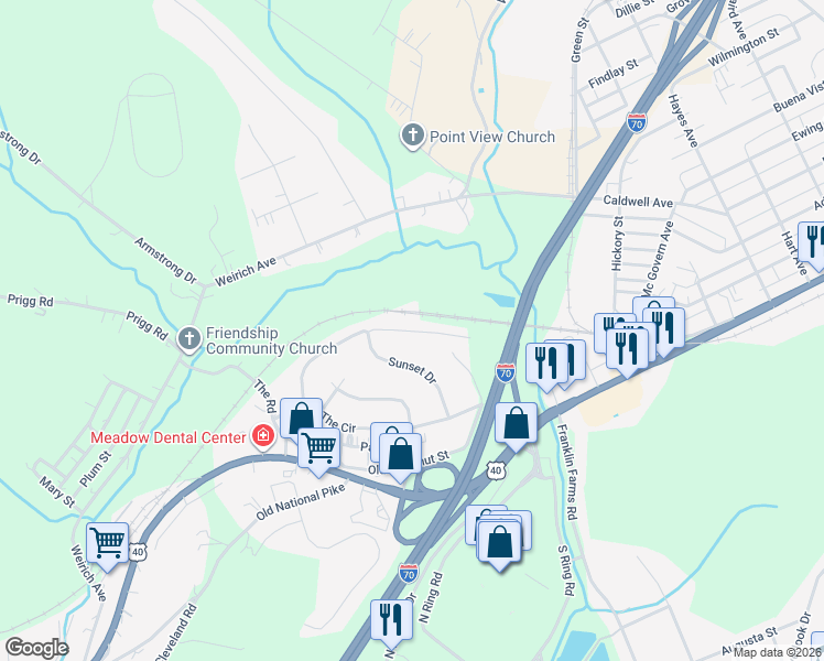 map of restaurants, bars, coffee shops, grocery stores, and more near 2282 The Circle in Washington