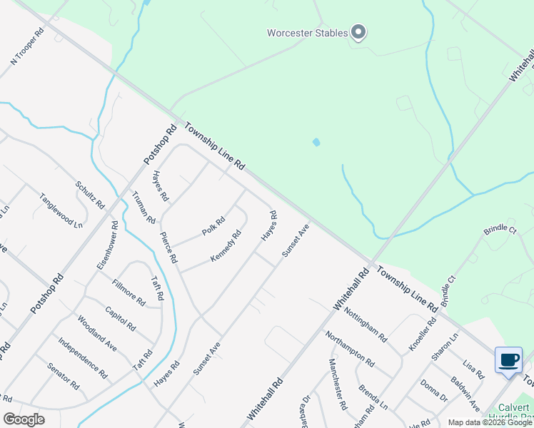 map of restaurants, bars, coffee shops, grocery stores, and more near 3239 Hayes Road in Norristown