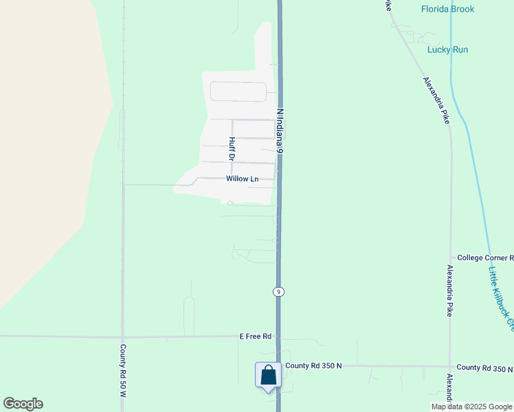 map of restaurants, bars, coffee shops, grocery stores, and more near 4185 Indiana 9 in Anderson