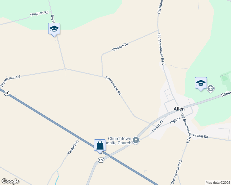 map of restaurants, bars, coffee shops, grocery stores, and more near 1349 Zimmerman Road in Carlisle