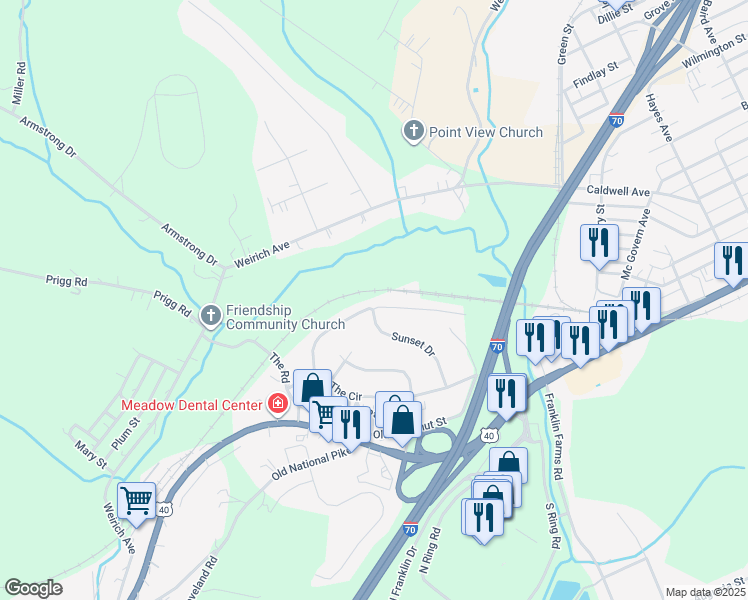 map of restaurants, bars, coffee shops, grocery stores, and more near 2222 The Circle in Washington