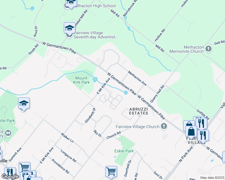 map of restaurants, bars, coffee shops, grocery stores, and more near 11 Oxford Court in Eagleville