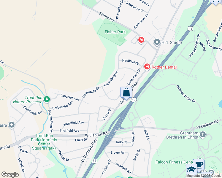 map of restaurants, bars, coffee shops, grocery stores, and more near 2246 Coventry Court in Mechanicsburg