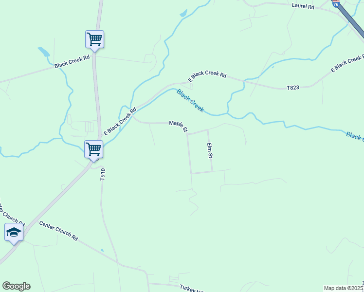 map of restaurants, bars, coffee shops, grocery stores, and more near 643 Maple Street in East Earl