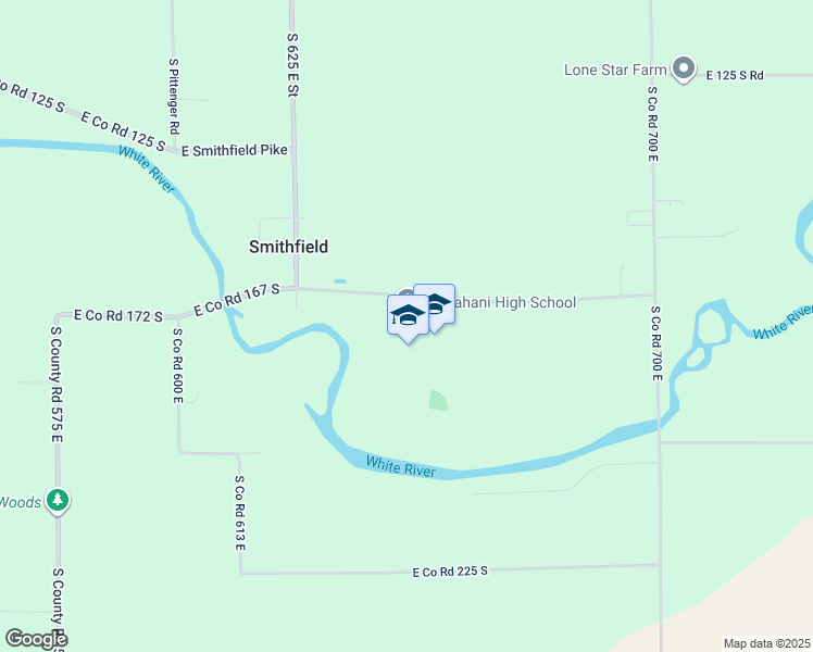 map of restaurants, bars, coffee shops, grocery stores, and more near 10401 East Co Road 167 South in Selma