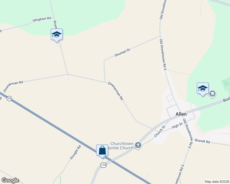 map of restaurants, bars, coffee shops, grocery stores, and more near 1349 Zimmerman Road in Carlisle