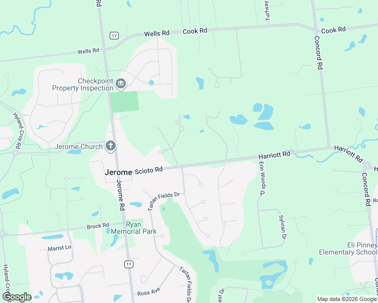 map of restaurants, bars, coffee shops, grocery stores, and more near 8108 Harriott Road in Dublin