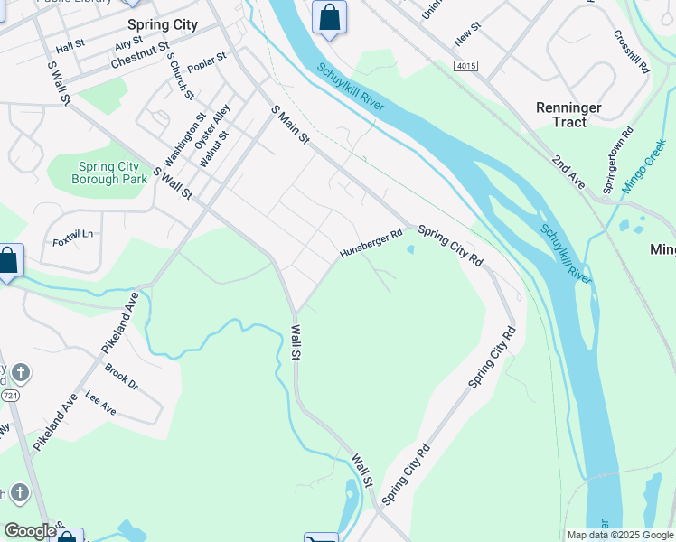 map of restaurants, bars, coffee shops, grocery stores, and more near 728 Hunsberger Road in Phoenixville