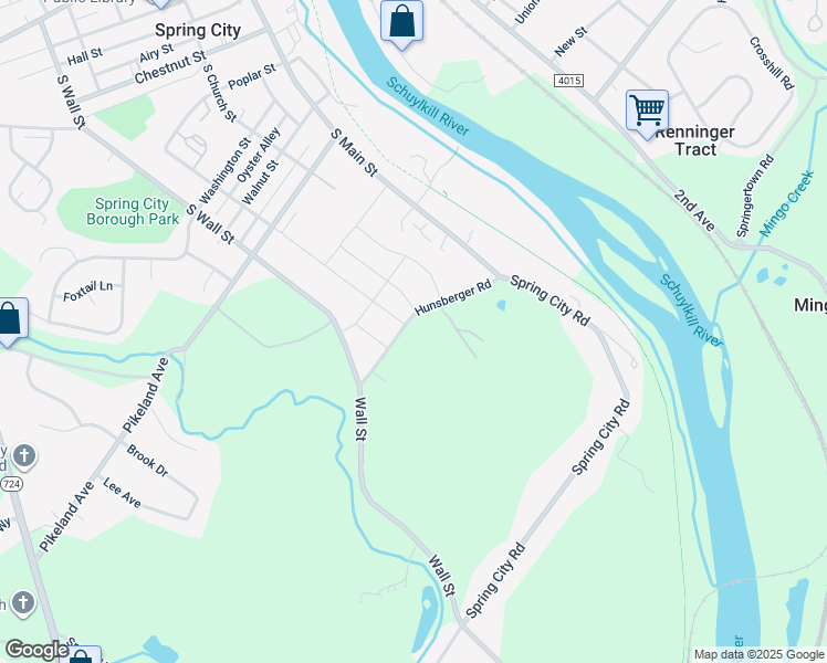 map of restaurants, bars, coffee shops, grocery stores, and more near 728 Hunsberger Road in Phoenixville