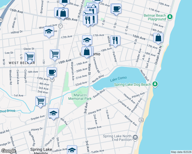 map of restaurants, bars, coffee shops, grocery stores, and more near in Lake Como