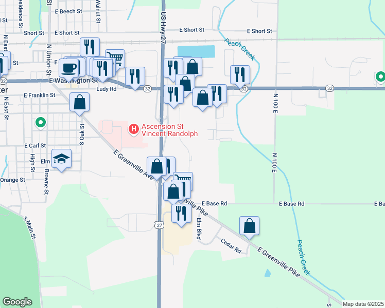 map of restaurants, bars, coffee shops, grocery stores, and more near Symmes Center Drive in Winchester