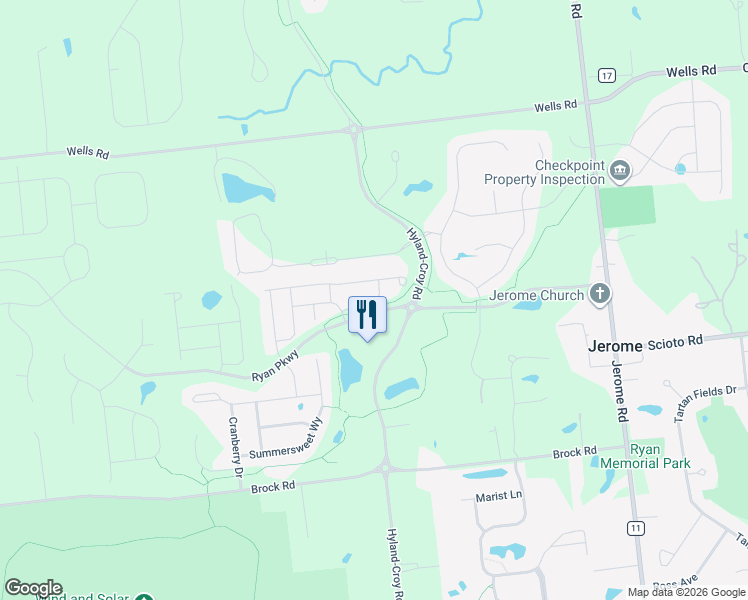 map of restaurants, bars, coffee shops, grocery stores, and more near 10219 Moreland Way in Plain City
